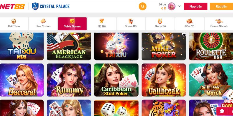 Người chơi có thể thực hiện các giao dịch nạp, rút khi chơi xóc đĩa nhanh